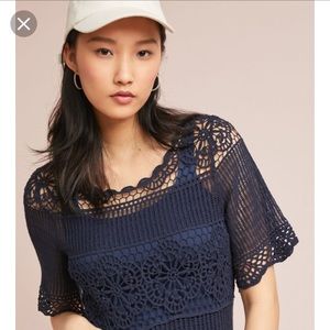 Anthropologie Janice Crocheted Top